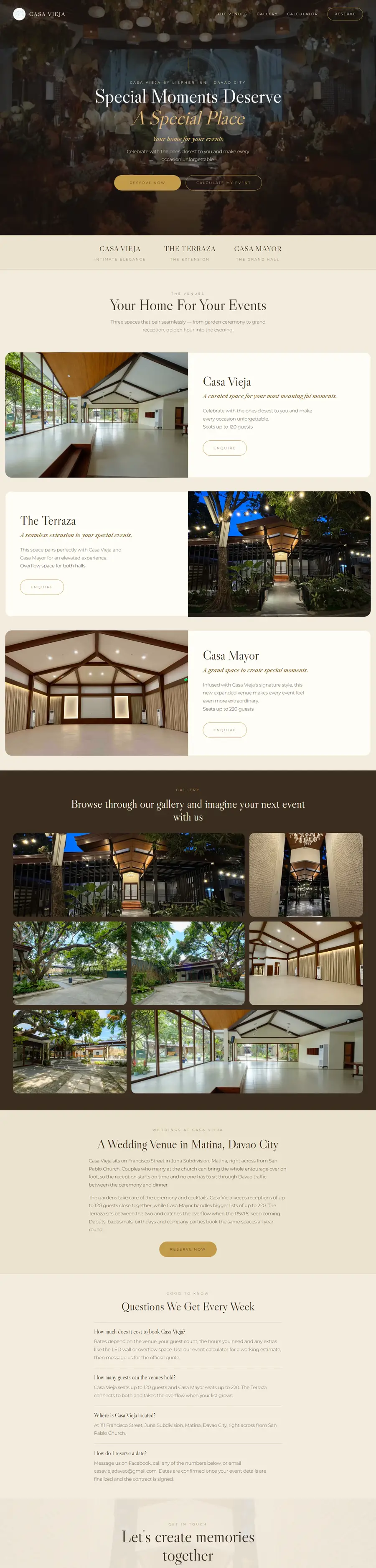 Casa Vieja by Lispher Inn homepage, desktop view
